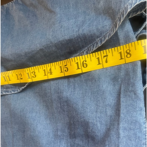 Chambray, denim, halter tie top, Blue, Small - Picture 6 of 10